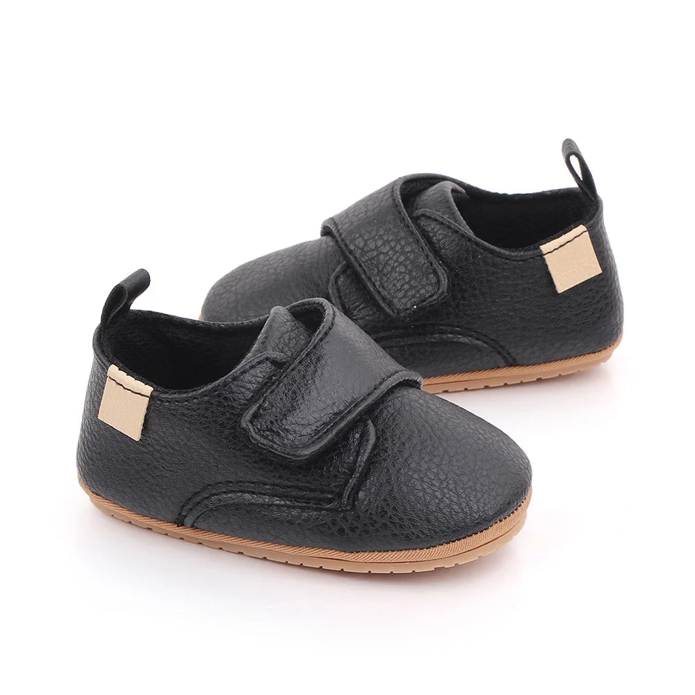 Chaussures Bébé Premiers Pas Cuir Semelle Caoutchouc Antidérapante – Mocassins Unisexe Nouveau-Né Toddler
