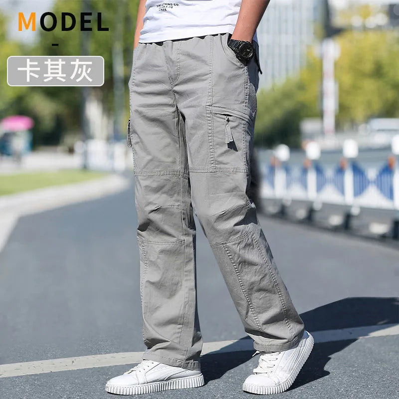 Pantalon Cargo Homme Coton Noir Travail Casual – Jogger Escalade Sport Printemps Été Automne Twill | Mode Homme Outdoor