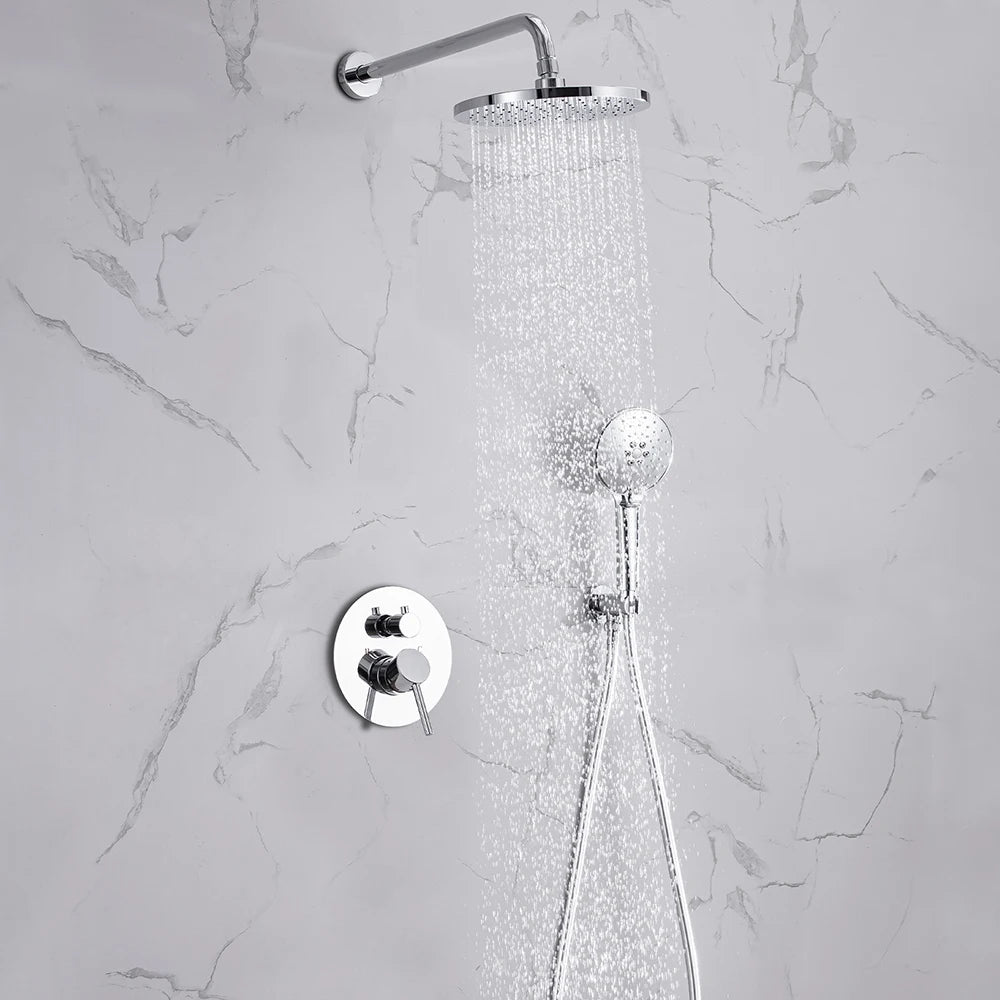DQOK Ensemble Douche Thermostatique Chrome – Cascade & Pluie, Mitigeur Baignoire | Système Douche Complet