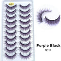 Faux Cils Rainbow Colorés Cosplay – Lot 10 Paires | Blanc, Rouge, Violet, Bleu | Poupée & Scène