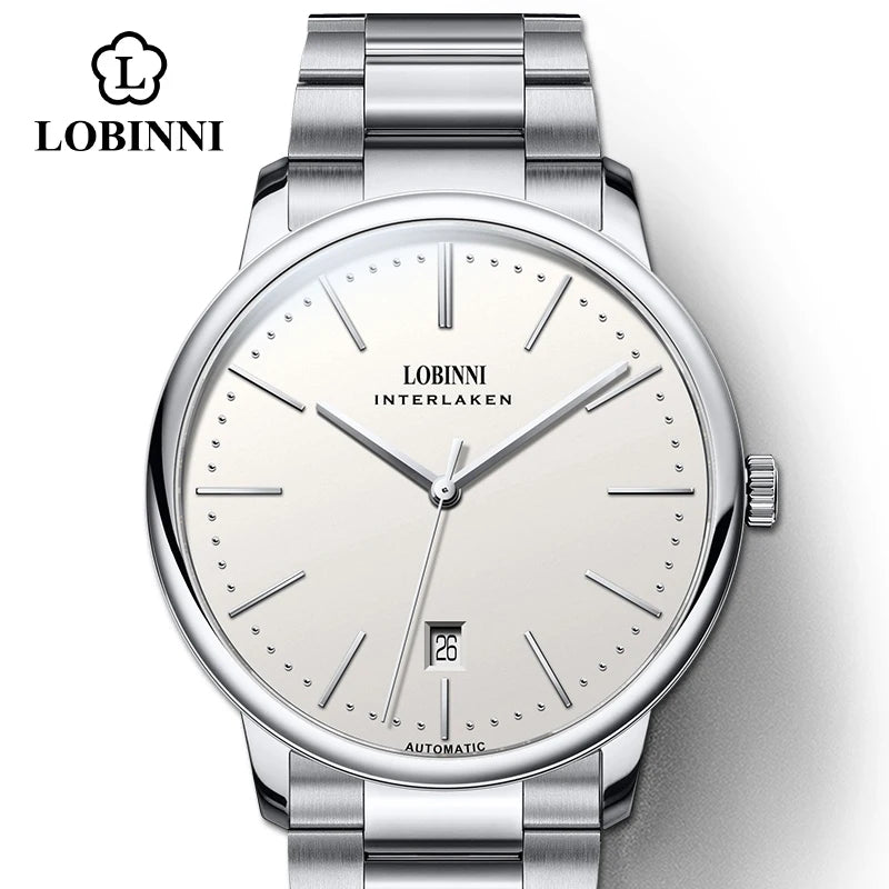 Montre Homme Lobinni Automatique Mécanique – Mouvement Miyota 9015 Ultra-Fine Étanche