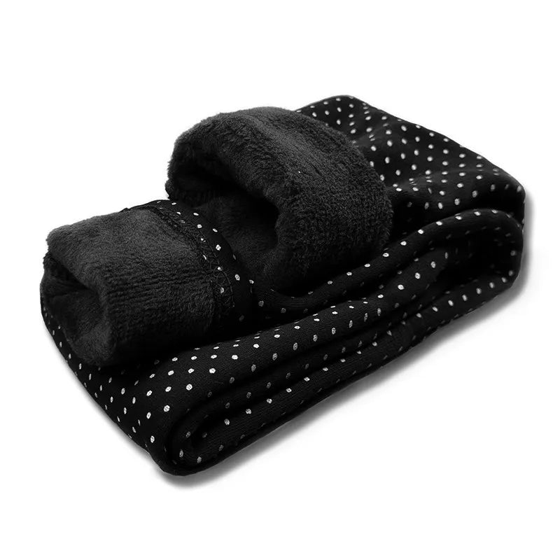 Legging Velours Pois Fille Bébé – Pantalon Chaud Stretch Coton Taille Élastique Automne Hiver Enfant