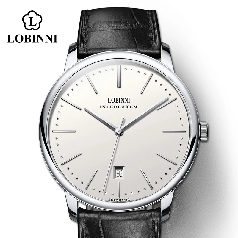 Montre Homme Lobinni Automatique Mécanique – Mouvement Miyota 9015 Ultra-Fine Étanche