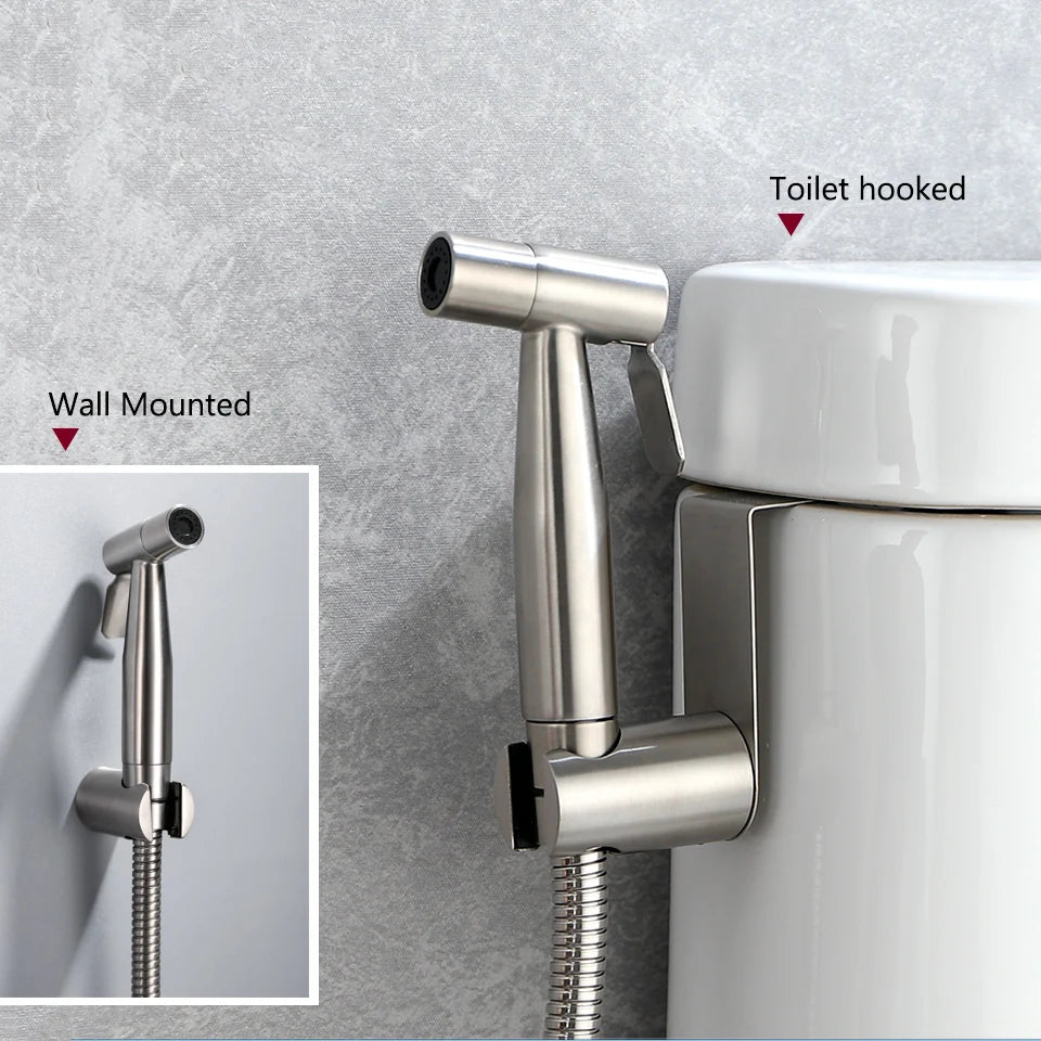 Kit Bidet Douchette Toilette Inox Autonettoyant – Robinet & Douchette à Main, Hygiène Optimale | Salle de Bain
