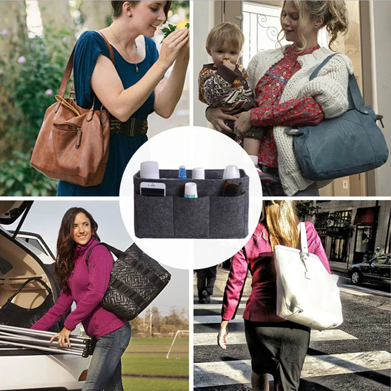 Filz-Taschenorganizer – Tragbare Kosmetiktasche Reise-Organizer Kompatibel mit bekannten Marken
