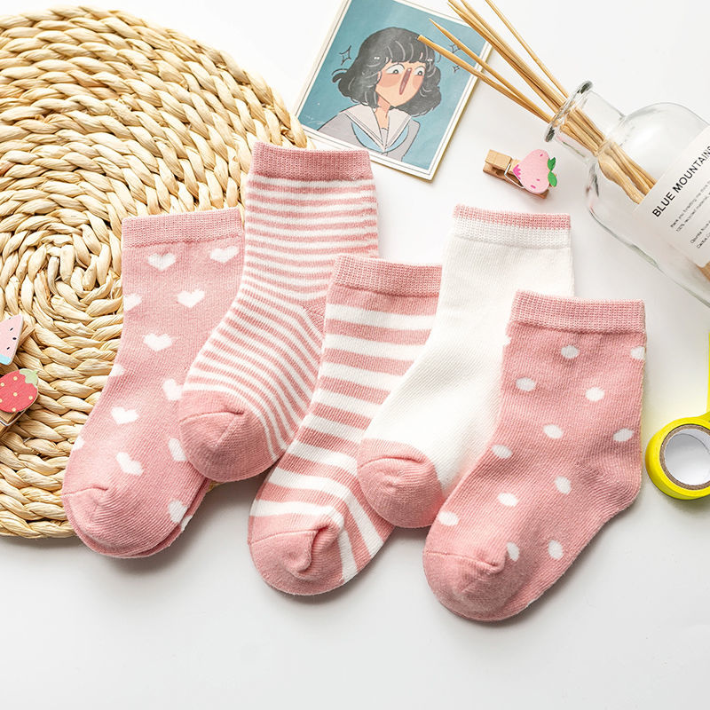 5er-Pack Kindersocken Baumwolle Tiermuster – Frühling Herbst Baby Jungen Mädchen 0-6 Jahre