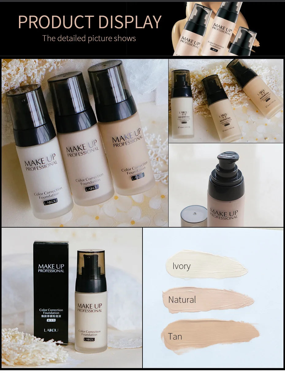 Fond de Teint BB Cream LAIKOU 40g – Correcteur Hydratant Anti-Brillance | Waterproof