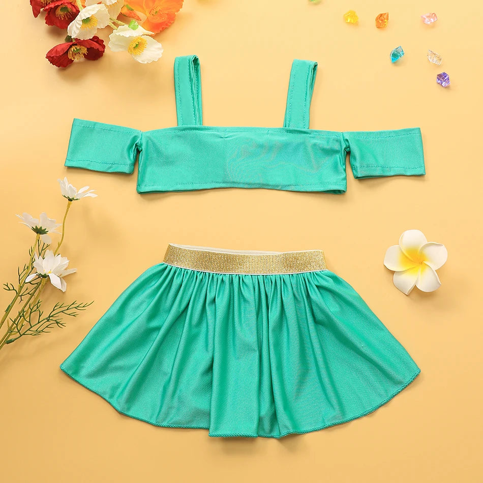 Maillot de Bain Fille Princesse Sirené – Costume Plage Piscine Été Enfant Anna Elsa Raiponce Mirabel