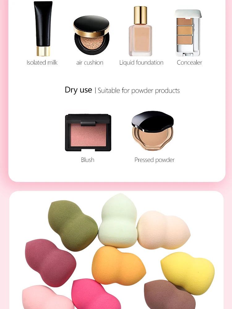 Éponge Maquillage Forme Calebasse – Puff Fond de Teint & Correcteur Doux | Applicateur Cosmétique Mixte