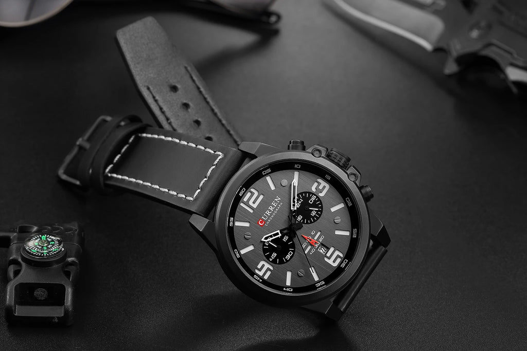 Montre Homme CURREN Luxe Quartz Cuir Militaire – Date Sport Business Fashion