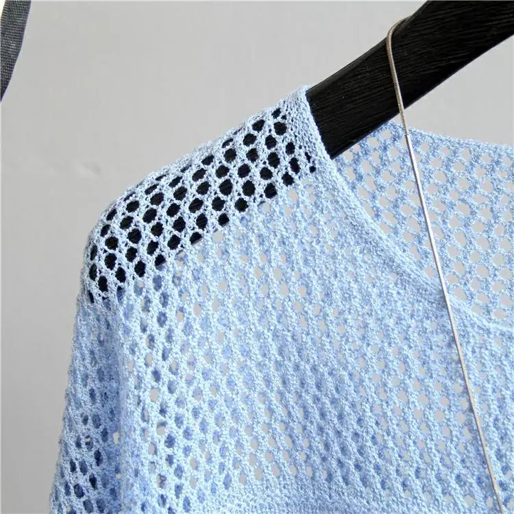 Top Gilet Soie de Glace Tricoté Femme Ajourné Bretelles – Léger Été | Streetwear Blanc Printemps