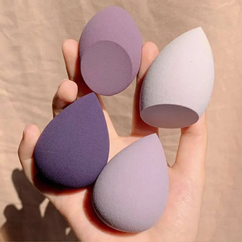 Lot 4 Éponges Maquillage Blender Tendance – Puff Cosmétique Fond de Teint & Poudre | Outil Beauté Application Douce