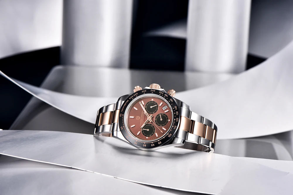 Montre Homme PAGANI DESIGN 2023 Noire Quartz Luxe – Chronographe Sport Étanche Lumineux