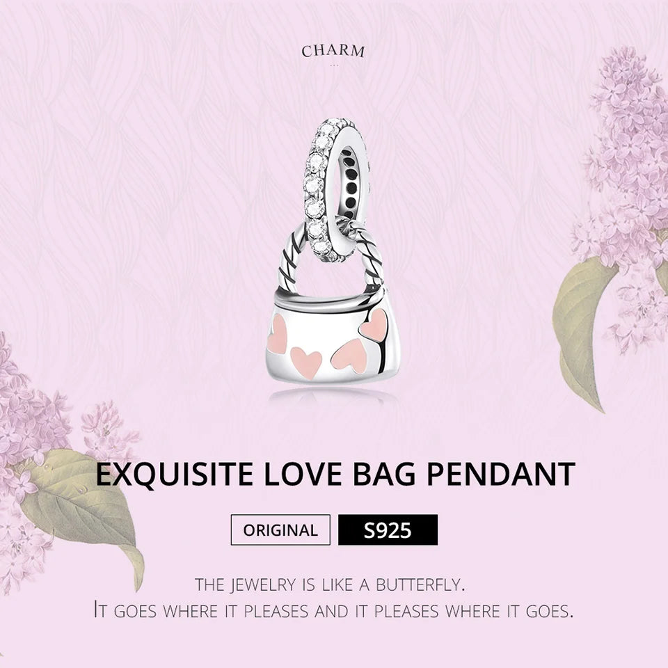 Charm Argent 925 Fleur de Lotus Rose Bamoer – Pendentif Sac & Bracelet DIY | Bijou Fin Femme Premium Élégant & Symbolique