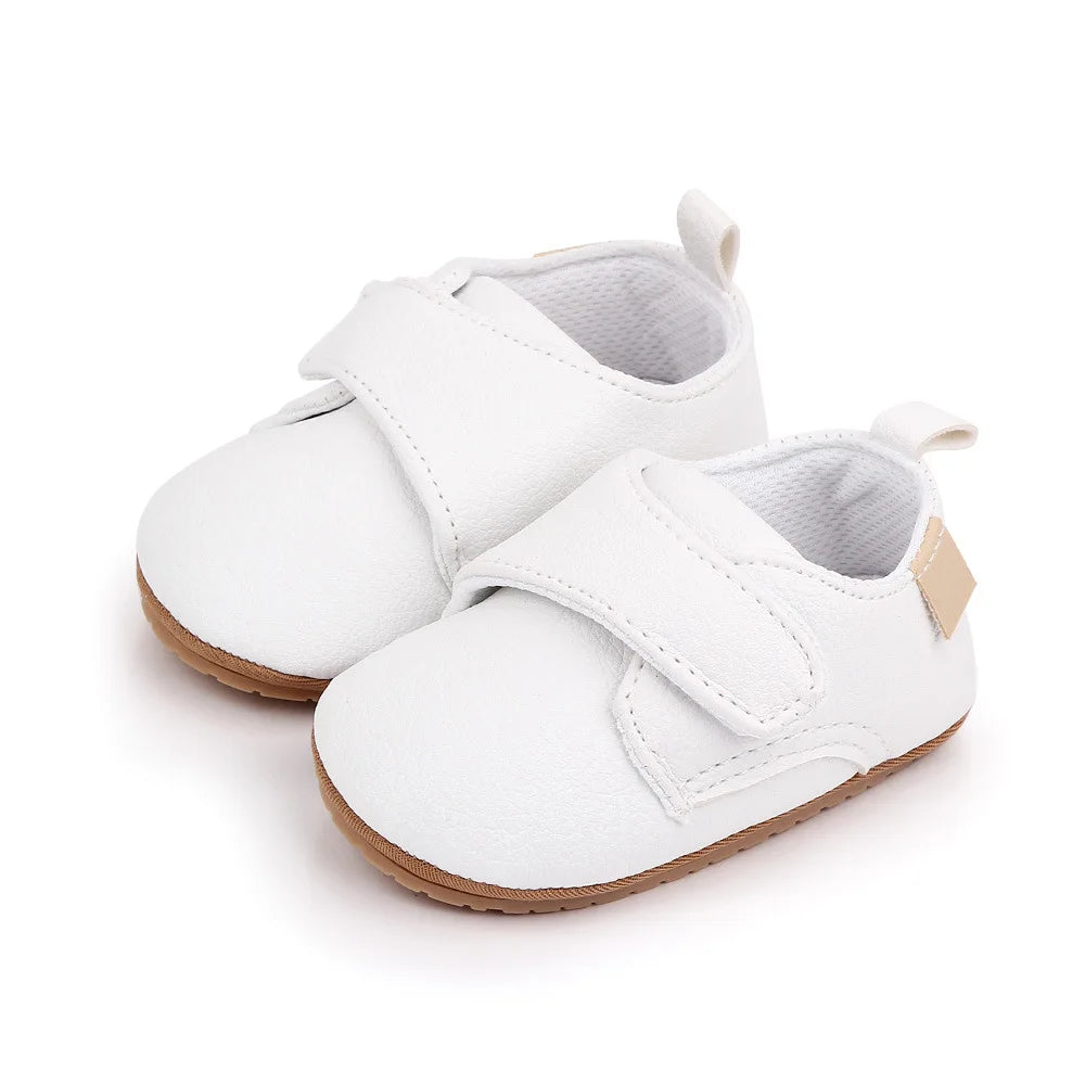 Chaussures Bébé Premiers Pas Cuir Semelle Caoutchouc Antidérapante – Mocassins Unisexe Nouveau-Né Toddler