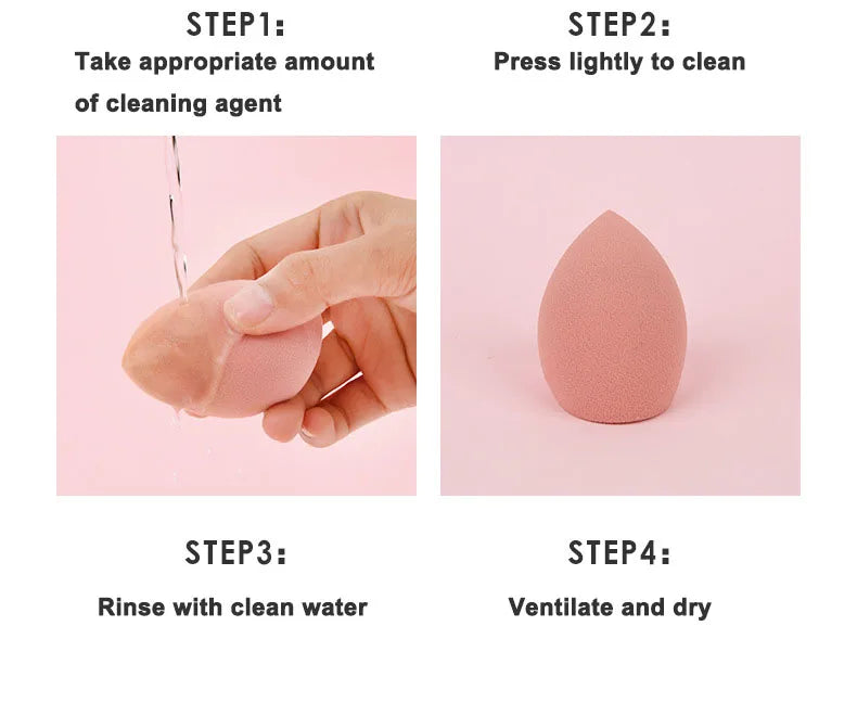 Lot 4 Éponges Maquillage Blender Tendance – Puff Cosmétique Fond de Teint & Poudre | Outil Beauté Application Douce