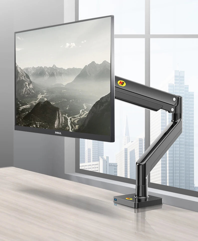 NB G40 Bras Articulé Moniteur 22''-40'' – Ressort à Gaz 360°, 3-15kg, Port USB 3.0 | Support Bureau Pince & Grommet