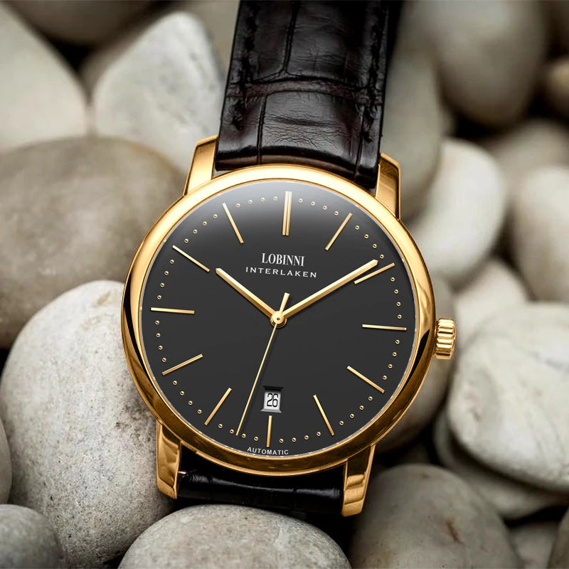 Montre Homme Lobinni Automatique Mécanique – Mouvement Miyota 9015 Ultra-Fine Étanche