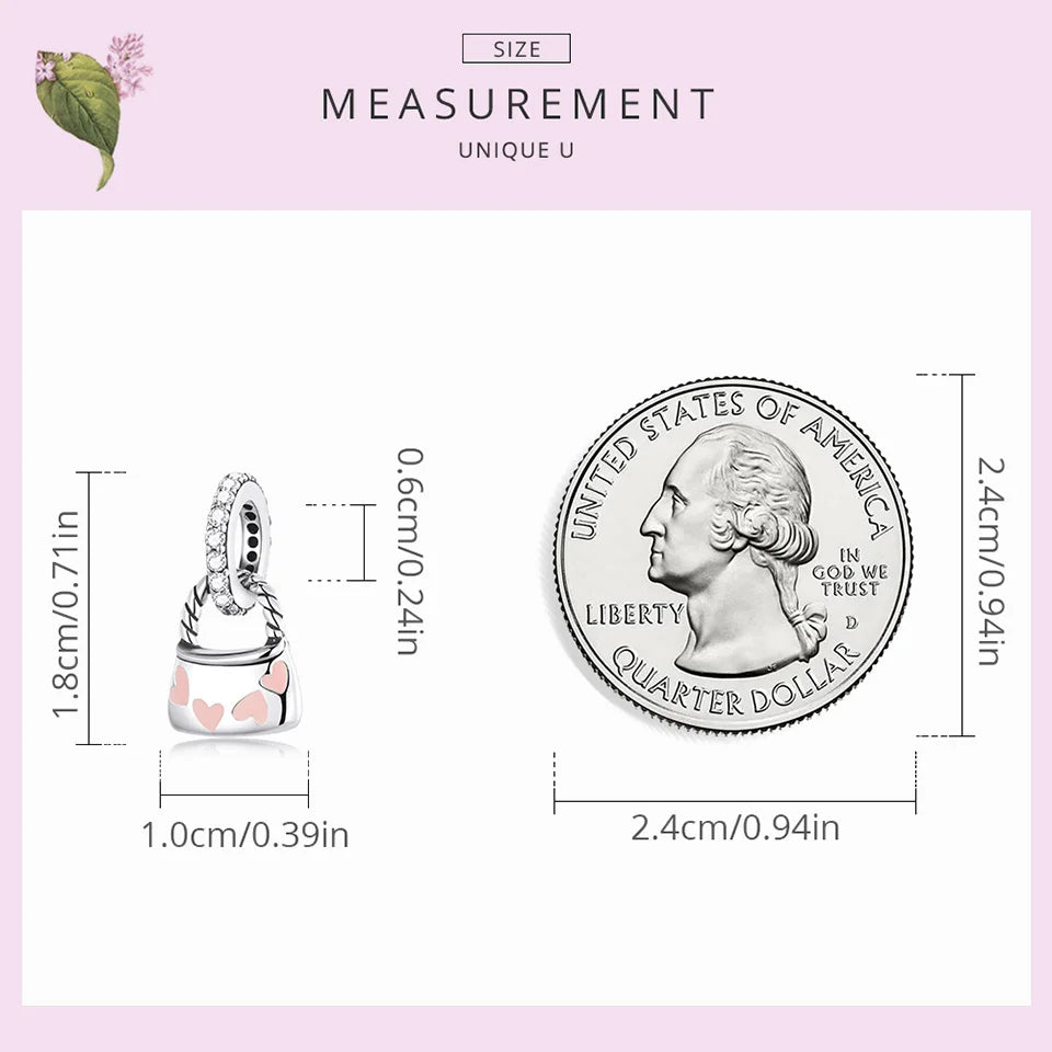 Charm Argent 925 Fleur de Lotus Rose Bamoer – Pendentif Sac & Bracelet DIY | Bijou Fin Femme Premium Élégant & Symbolique