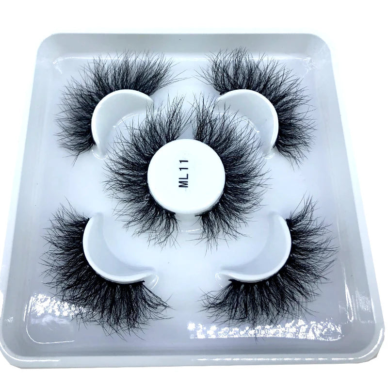 Faux Cils 3D Mink Naturels 2025 – Lot 3 Paires Longues | Extensions Cils Beauté