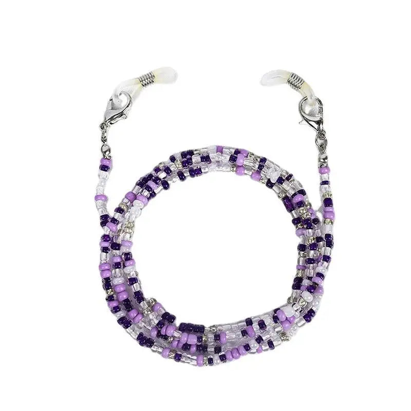 Chaîne Masque & Lunettes Bohème Perlée - Lanyard Anti-Glisse Femme