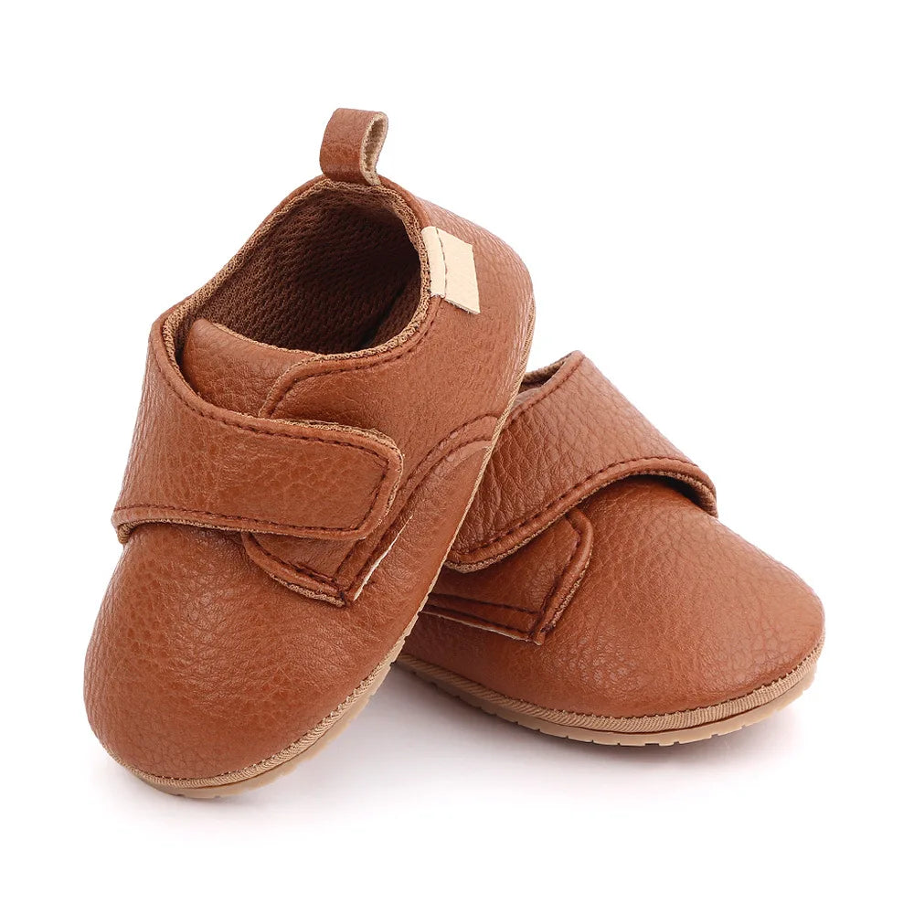Chaussures Bébé Premiers Pas Cuir Semelle Caoutchouc Antidérapante – Mocassins Unisexe Nouveau-Né Toddler