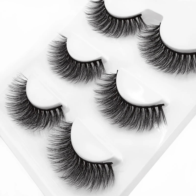 Lot 3 Paires Faux Cils 3D Vison SHIDISHANGPIN – 27 Styles Fluffy Wispy Épais | Cils Faux Faits Main Maquillage Yeux