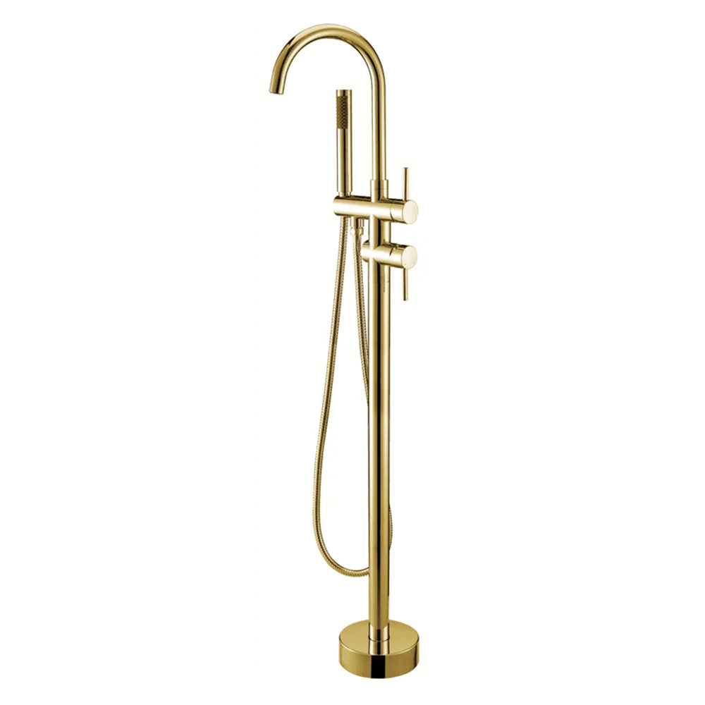 Robinet Baignoire Ìlot Sol Rose Gold – Laiton, Inverseur, Bec Baignoire & Douchette | Style Luxe Salle de Bain