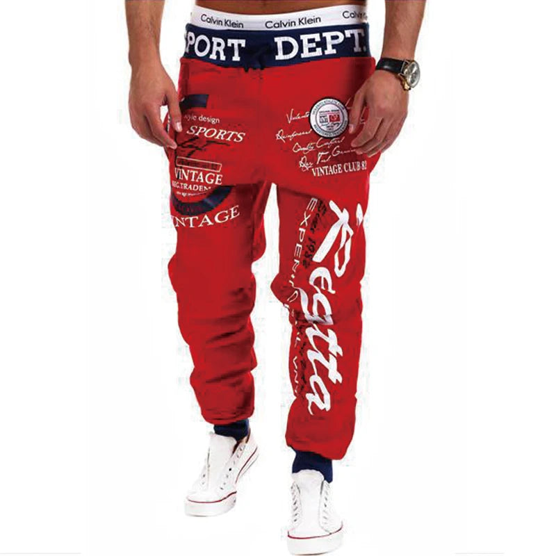 Jogging Herren Bedruckt Buchstaben Grafik Elastische Taille Lässig Hip Hop Sport Outdoor Täglich – Grau Blau Schwarz Streetwear | Herrenmode Trend