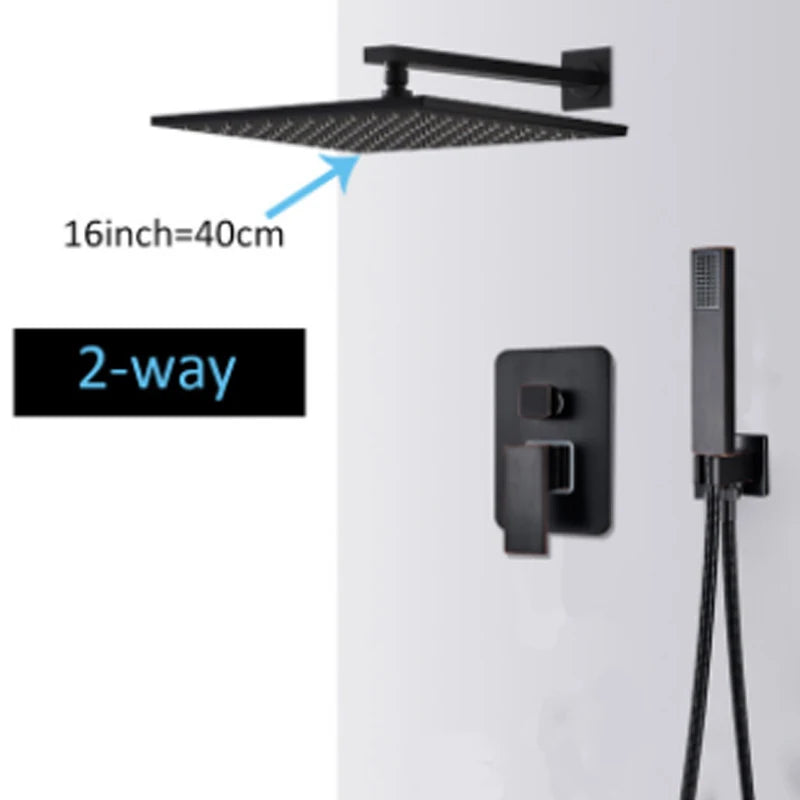 Système Douche LED Encastré – Pluie & Cascade, Bec Baignoire Pivotant, Mitigeur Eau Chaude & Froide | Salle de Bain Design