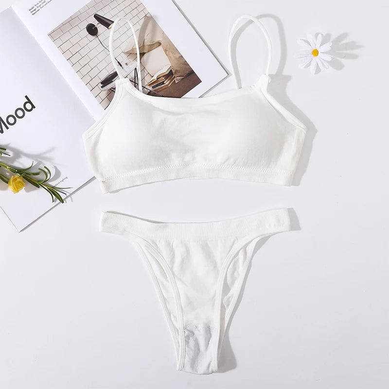 Ensemble Lingerie Sans Coutures Femme – Brassière U-Back & String Brésilien | Rembourrage Amovible | Sport, Fitness & Quotidien