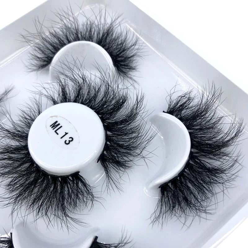 Faux Cils 3D Mink Naturels 2025 – Lot 3 Paires Longues | Extensions Cils Beauté