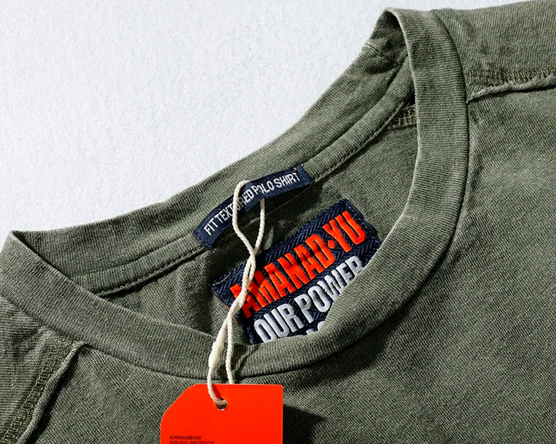T-Shirt Homme Style Américain Streetwear Imprimé Col Rond Manches Courtes Coton Pur Lavé Vintage Casual Été Authentique Tendance – Tee Shirt Streetwear Premium Washed USA | Mode Homme Streetwear Premium