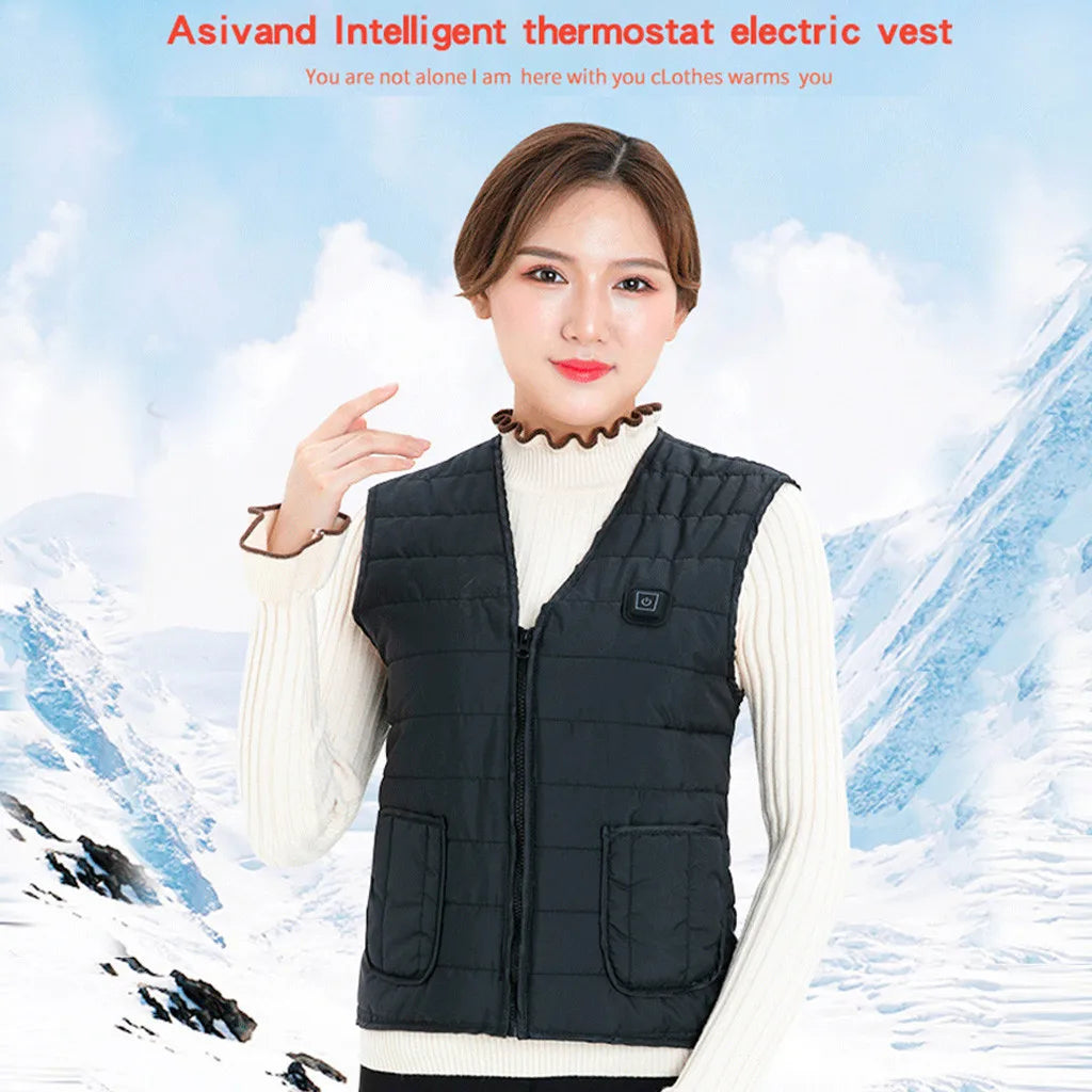 Gilet Chauffant Intelligent Unisexe 9 Zones Col V Coton Thermique Outdoor Automne Hiver Flexible Confortable Performant M-7XL – Gilet Chauffant Premium 9 Zones Intelligent Thermique | Mode Unisexe Outdoor Hiver Premium