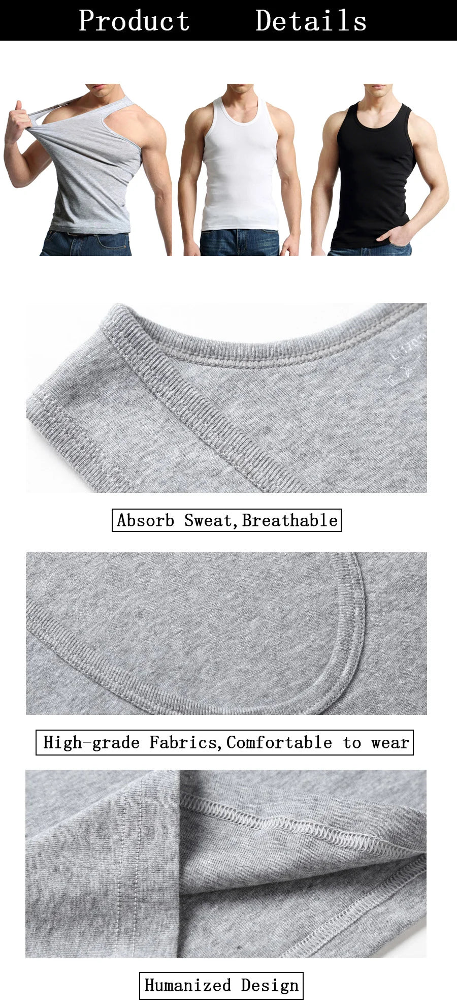 Débardeur Homme 100% Coton Uni Slim Respirant Sans Manches – Casual Gym Running Confortable Sous-Vêtement Cadeau | Mode Homme Sport