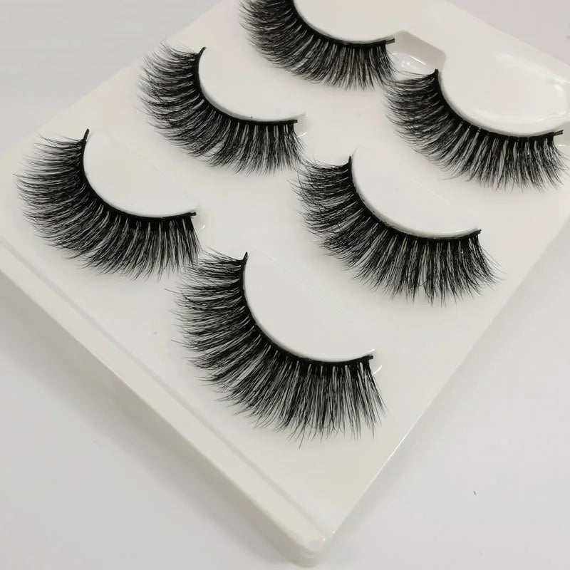 Lot 3 Paires Faux Cils 3D Vison SHIDISHANGPIN – 27 Styles Fluffy Wispy Épais | Cils Faux Faits Main Maquillage Yeux