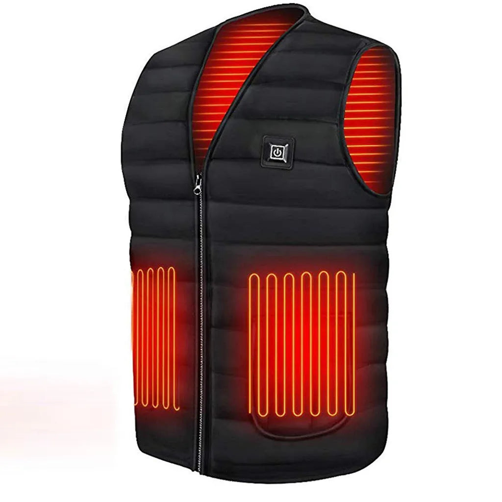 Gilet Chauffant Intelligent Unisexe 9 Zones Col V Coton Thermique Outdoor Automne Hiver Flexible Confortable Performant M-7XL – Gilet Chauffant Premium 9 Zones Intelligent Thermique | Mode Unisexe Outdoor Hiver Premium