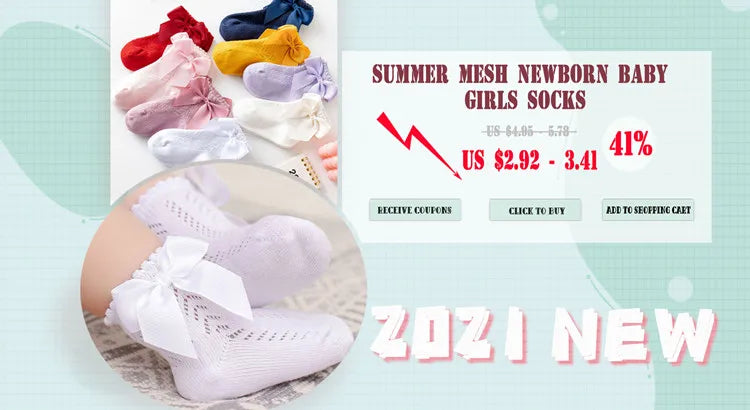 Chaussettes Hautes Bébé Unisexe Nœud Coton Mesh Été – Antidérapantes Nouveau-Né Toddler 0-2 Ans