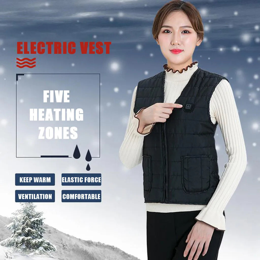 Gilet Chauffant Intelligent Unisexe 9 Zones Col V Coton Thermique Outdoor Automne Hiver Flexible Confortable Performant M-7XL – Gilet Chauffant Premium 9 Zones Intelligent Thermique | Mode Unisexe Outdoor Hiver Premium