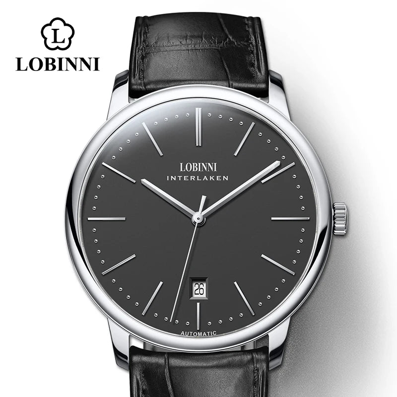 Montre Homme Lobinni Automatique Mécanique – Mouvement Miyota 9015 Ultra-Fine Étanche