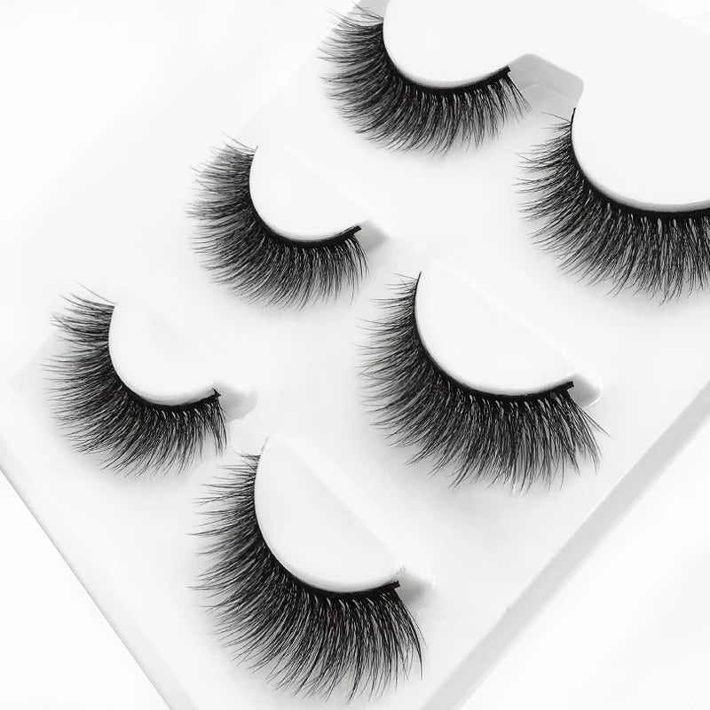Lot 3 Paires Faux Cils 3D Vison SHIDISHANGPIN – 27 Styles Fluffy Wispy Épais | Cils Faux Faits Main Maquillage Yeux