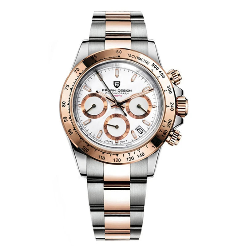 Montre Homme PAGANI DESIGN 2023 Noire Quartz Luxe – Chronographe Sport Étanche Lumineux