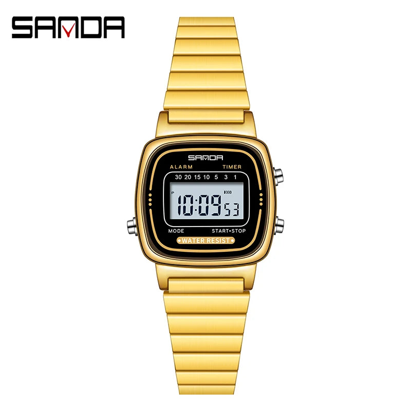 Montre Femme Luxe SANDA Dorée Quartz Classique – Étanche Élégante Cadeau Fashion