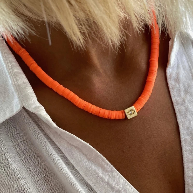 Collier Ras-du-Cou Boho Vintage – Cœur, Coquillage & Œil Turc | Bijou Femme Tendance Été & Plage | Accessoire Mode Charme