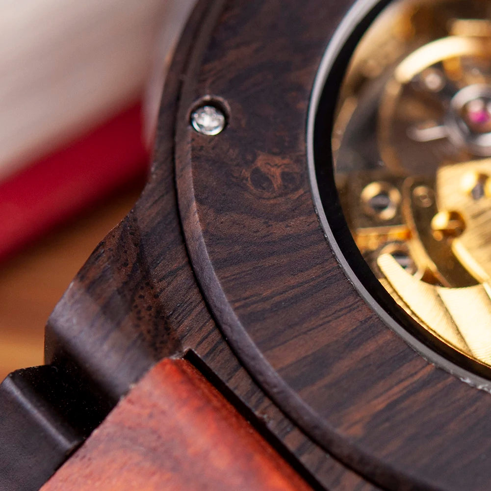 Montre Homme BOBO BIRD Bois Mécanique Luxe – Grand Cadran Top Brand Naturel Unique