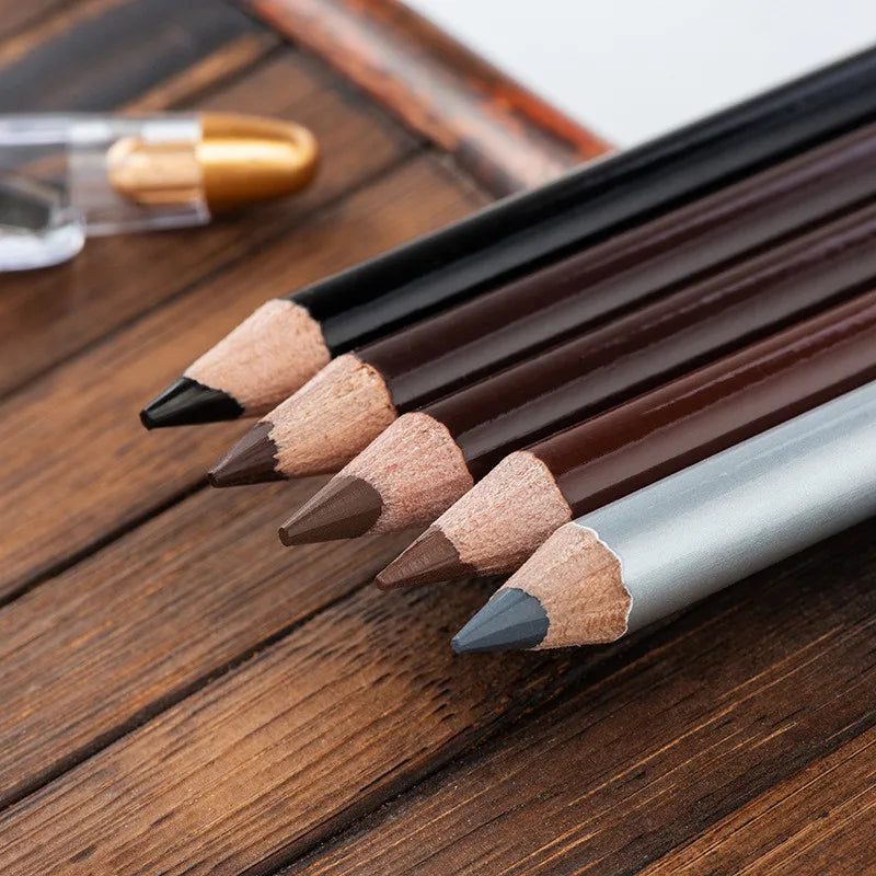 Crayon Sourcils Waterproof Brun & Noir – Avec Taille-Crayon | Eyeliner Sourcils Longue Tenue