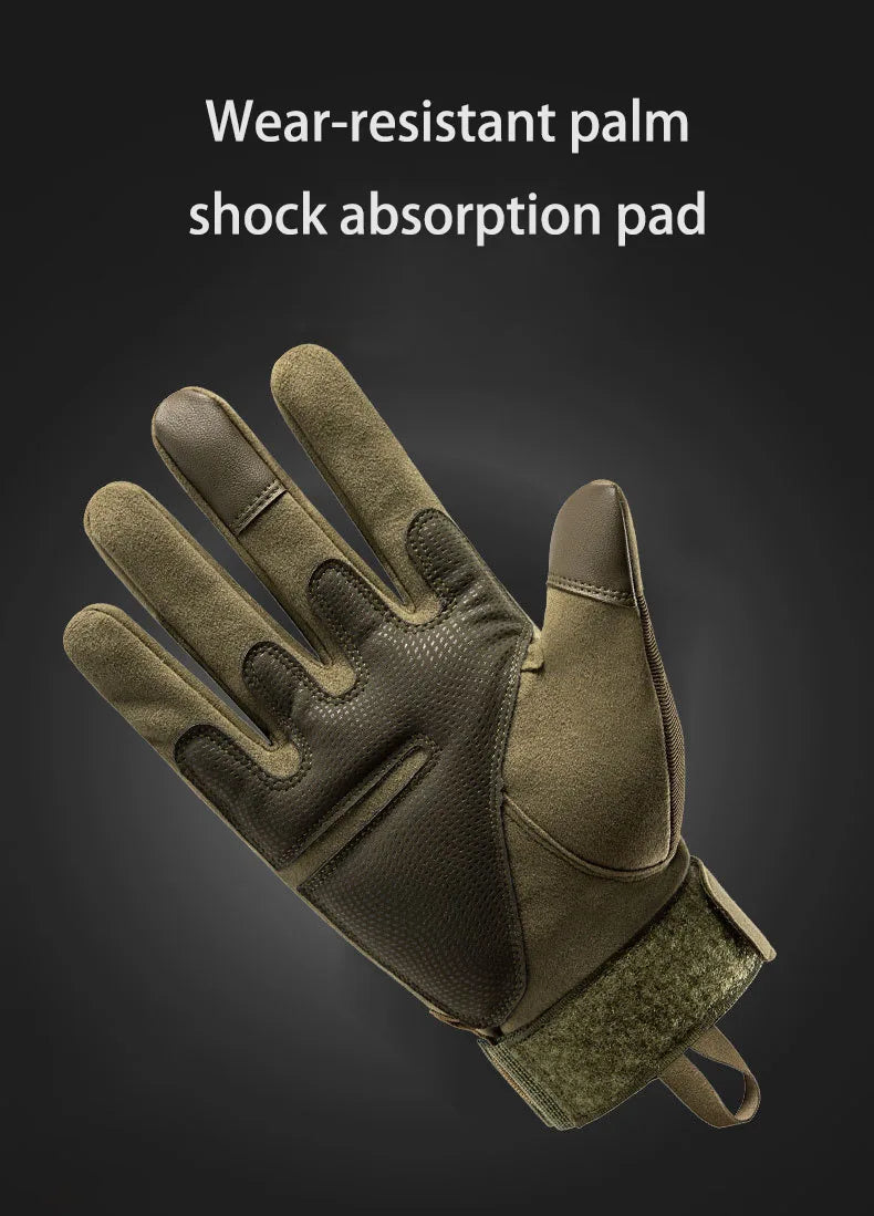 Gants Tactiques Plein Doigt Outdoor – Écran Tactile & Grip | Randonnée, Moto & Musculation | Protection Fitness