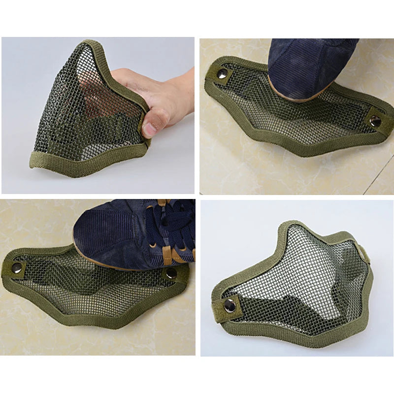 Masque Tactique Demi-Visage Tête de Mort - Airsoft, Paintball & Chasse
