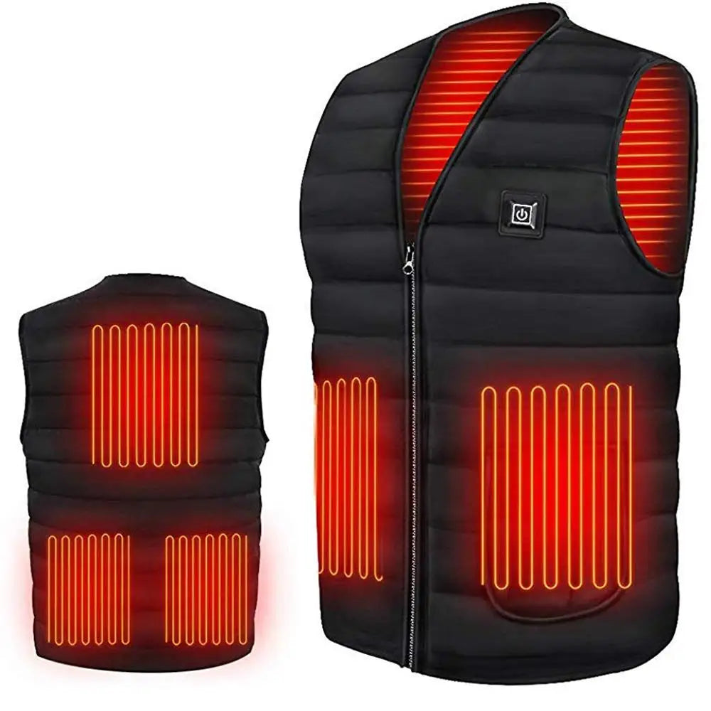 Gilet Chauffant Intelligent Unisexe 9 Zones Col V Coton Thermique Outdoor Automne Hiver Flexible Confortable Performant M-7XL – Gilet Chauffant Premium 9 Zones Intelligent Thermique | Mode Unisexe Outdoor Hiver Premium