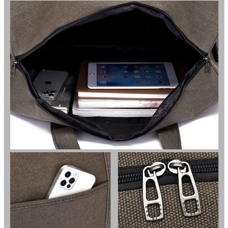 Sac de Voyage Pliable Grande Capacité Canvas Unisexe – Duffel Bag Épaule | Fitness, Gym & Voyage | Portable & Résistant